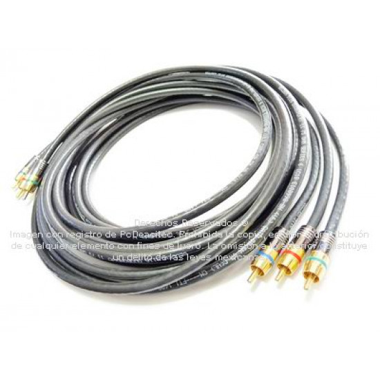 Cable Digital RCA Video Componente RGB (Y,Pb,Pr) de 3 m, 3 vías