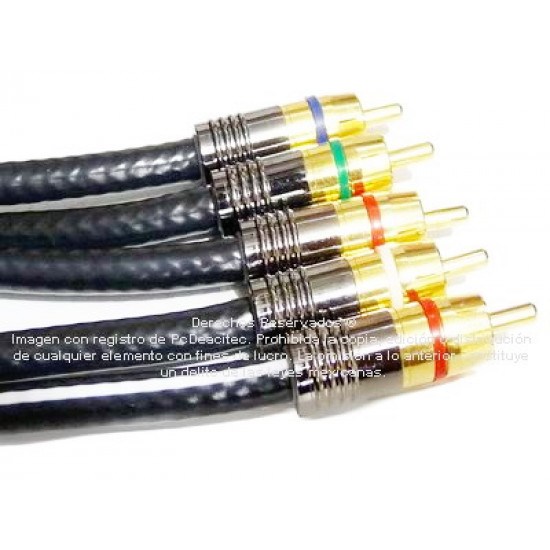 Cable Digital RCA de Video RGB + Audio R/L de 40 m 5 vías