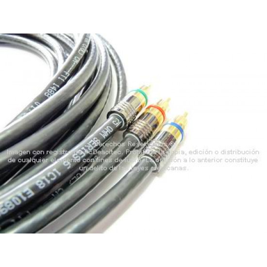 Cable Digital RCA Video Componente RGB (Y,Pb,Pr) de 3 m, 3 vías