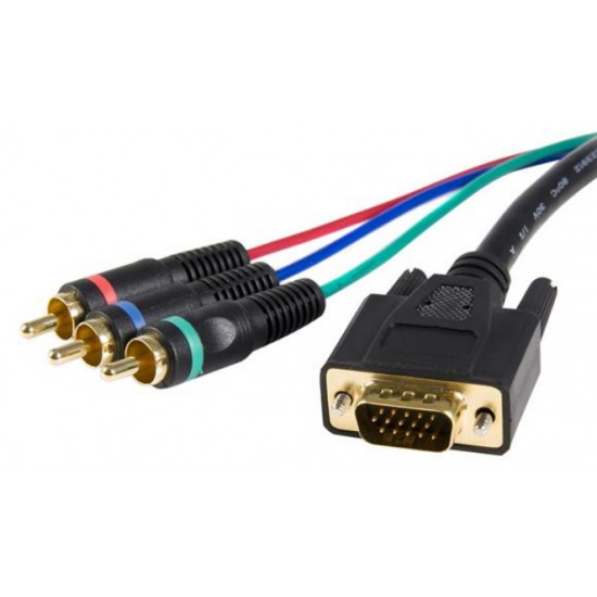 Cable VGA macho a video componente RGB (3RCA) machos de 90 cm