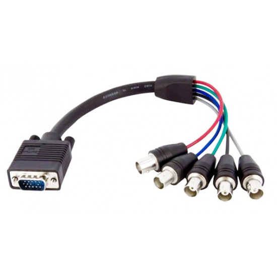 Cable VGA SVGA macho a 5 BNC (RGBHV) hembras de 30 cm