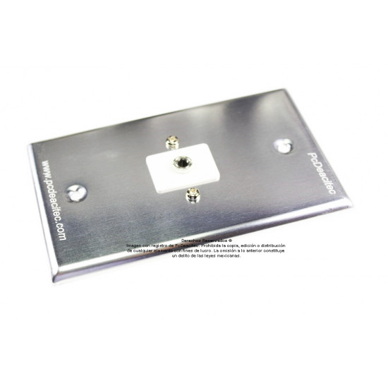 Placa Tapa Audio Jack 3.5 mm IDC en Aluminio