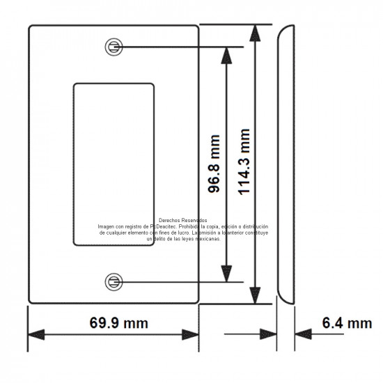 Placa Tapa Cepillo pasa cables cubre polvo en ABS