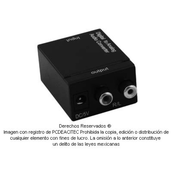 Convertidor de audio digital Fibra Óptica Toslink o Coaxial Digital a RCA análogo