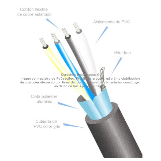 Cable Multiconductor Blindado ARSA Mylar + Dren 3x22 AWG venta por metro