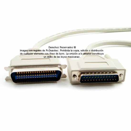 Cable Paralelo DB25 a Centronics CEN36 de 1.5 m ENSAMBLADO Cable Paralelo DB25 a Centronics CEN36 de 1.5 m ENSAMBLADO