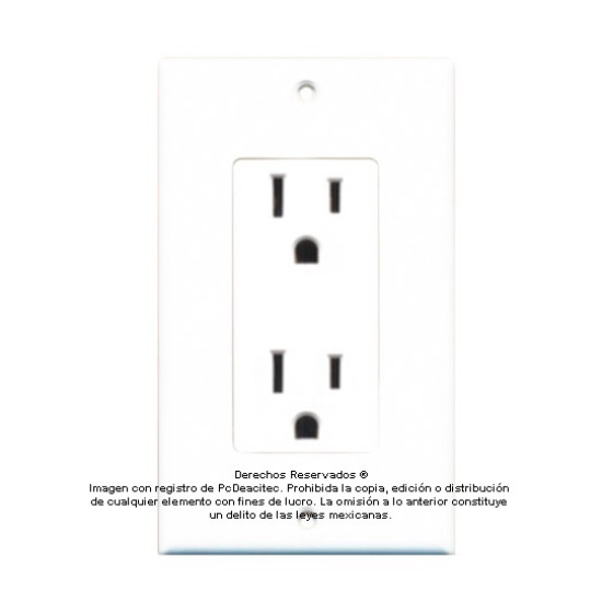 Placa Tapa contacto Electrico duplex aterrizado en ABS