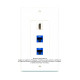 Placa Tapa Decora HDMI 4k keystone + 2 Jack RJ45 Cat6 en ABS Placa Tapa Decora HDMI 4k keystone + 2 Jack RJ45 Cat6 en ABS
