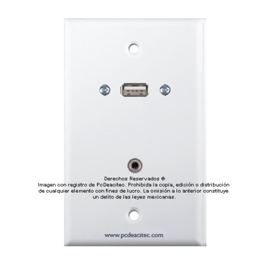 Placa Tapa USB 2.0 + Audio Jack 3.5 mm en ABS Placa Tapa USB 2.0 + Audio Jack 3.5 mm en ABS