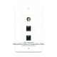 Placa Tapa Pared USB 2.0 Tipo A + 2 Jack Rj45 Cat5e Placa Tapa Pared USB 2.0 Tipo A + 2 Jack Rj45 Cat5e