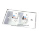 Placa Tapa 2 Jack RJ45 Cat6 crimpado en Aluminio