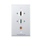 Placa Tapa HDMI + USB 3.0 + coaxial tipo F en ABS Placa Tapa HDMI + USB 3.0 + coaxial tipo F en ABS