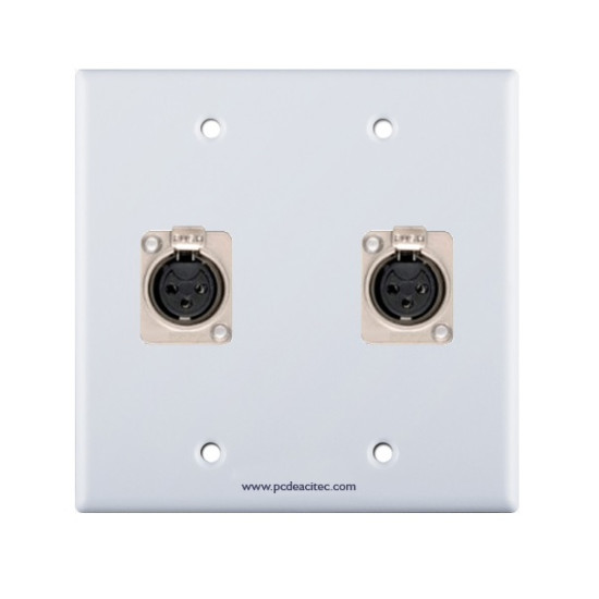 Placa Tapa XLR Canon dual soldable ABS Placa Tapa XLR Canon dual soldable ABS