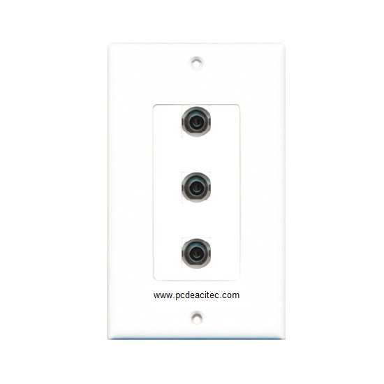 Placa Tapa decora ABS 3 Jack audio 3.5 mm