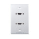 Placa Tapa doble pigtail HDMI en ABS Placa Tapa doble pigtail HDMI en ABS