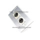 Placa Tapa XLR Canon doble macho a soldable en Aluminio