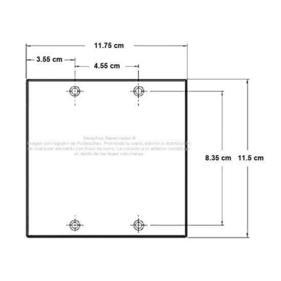 Placa Tapa XLR Canon cuadruple soldable en Aluminio