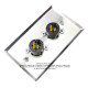 Placa Tapa XLR Canon Neutrik doble soldable en Acero Inoxidable Placa Tapa XLR Canon Neutrik doble soldable en Acero Inoxidable