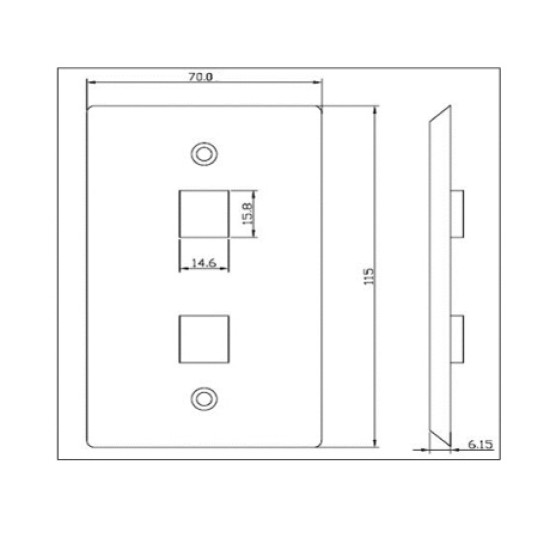 Placa Tapa 2 Jack Rj45 Cat6 Linkedpro