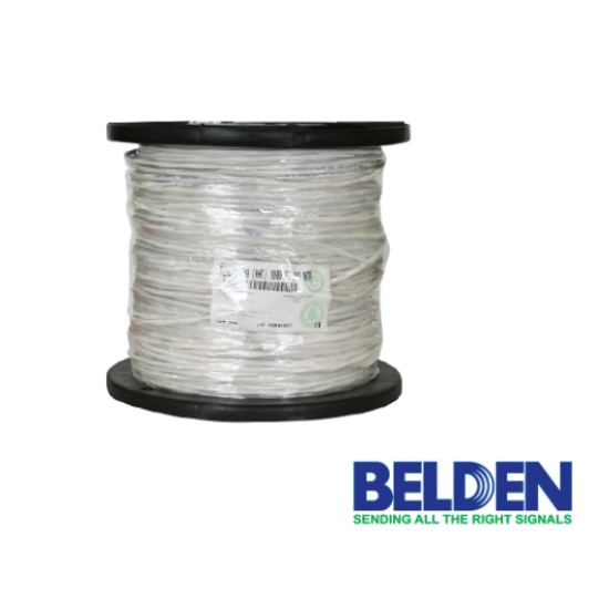 Bobina Belden Cable 2x16 AWG blindado 5200FE para control, voz y datos, 305 m