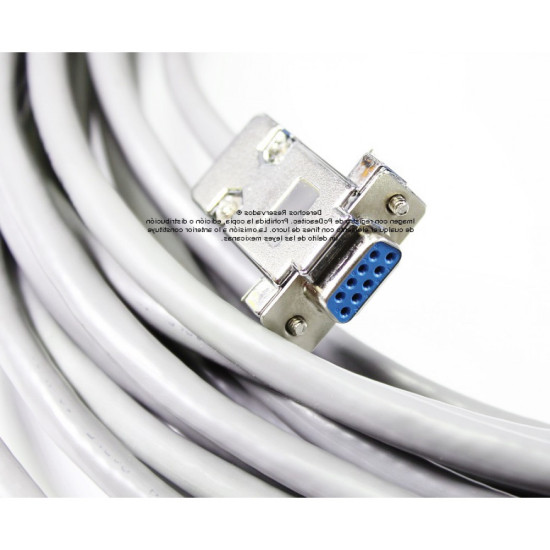 Cable Serial DB9 hembra a hembra Blindaje Mylar + Dren, 24 AWG de 10 m