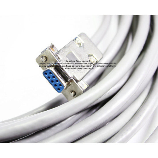 Cable Serial DB9 hembra a hembra Blindaje Mylar + Dren, 24 AWG de 10 m