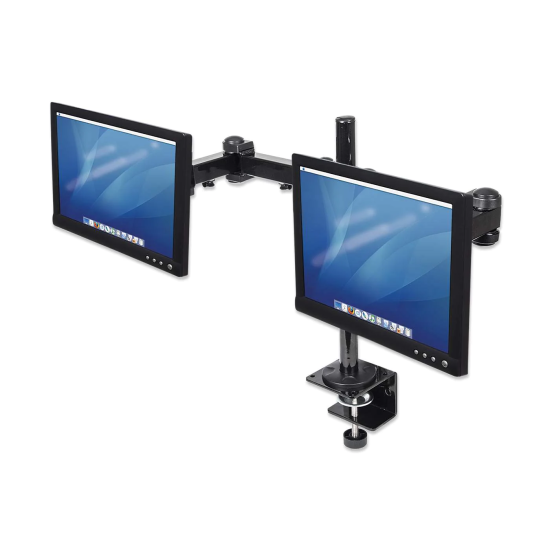 Soporte para monitor, de escritorio, movimiento articulado, 2 pantallas planas de 13" a 24" máximo 6 kg cada uno Soporte para monitor, de escritorio, movimiento articulado, 2 pantallas planas de 13" a 24" máximo 6 kg cada uno