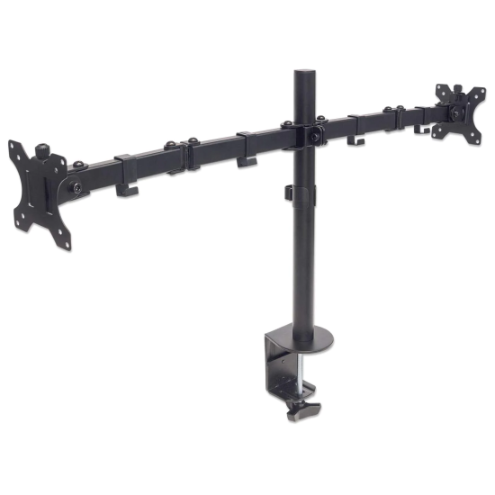 Soporte universal para 2 monitores con brazos de doble articulación Soporte universal para 2 monitores con brazos de doble articulación