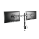 Soporte universal para 2 monitores con brazos de doble articulación Soporte universal para 2 monitores con brazos de doble articulación