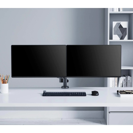 Soporte universal para dos monitores, con pistón a gas Soporte universal para dos monitores, con pistón a gas