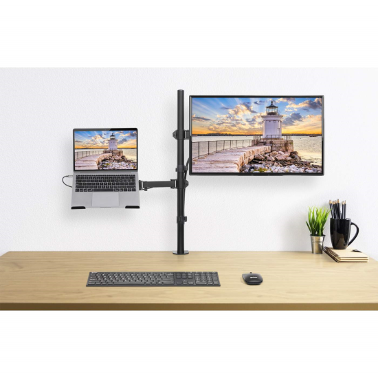Soporte combinado de escritorio para laptop y monitor de 13" a 32"