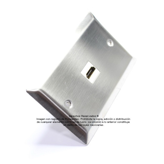 Placa Tapa HDMI en Acero Inoxidable Placa Tapa HDMI en Acero Inoxidable