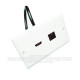 Placa Tapa Decora HDMI 4k pigtail + Jack RJ45 Cat6 en ABS Placa Tapa Decora HDMI 4k pigtail + Jack RJ45 Cat6 en ABS