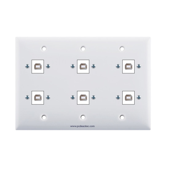 Placa Tapa 6 x USB 2.0 tipo B a USB 2.0 tipo A en ABS Placa Tapa 6 x USB 2.0 tipo B a USB 2.0 tipo A en ABS