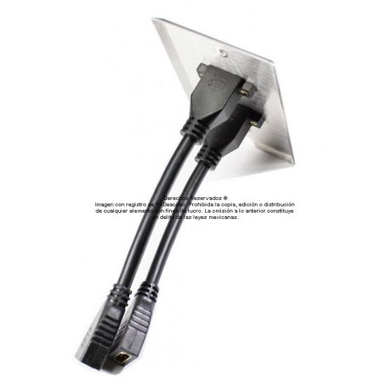 Placa Tapa doble HDMI pigtail en Aluminio Placa Tapa doble HDMI pigtail en Aluminio