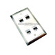 Placa Tapa 4 Jack RJ45 Cat6 crimpado en Acero Inoxidable