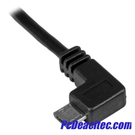 Cable de 1m Micro USB con conector acodado a la izquierda - Cable de Carga y Sincronización