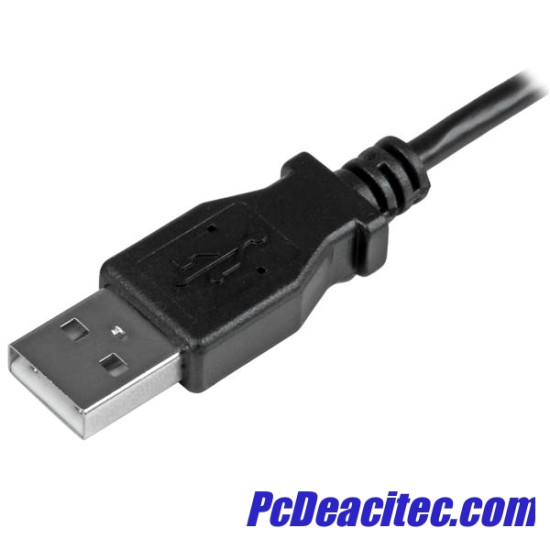 Cable de 1m Micro USB con conector acodado a la izquierda - Cable de Carga y Sincronización