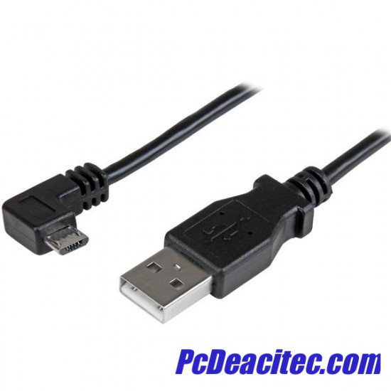 Cable de 1m Micro USB con conector acodado a la derecha - Cable de Carga y Sincronización