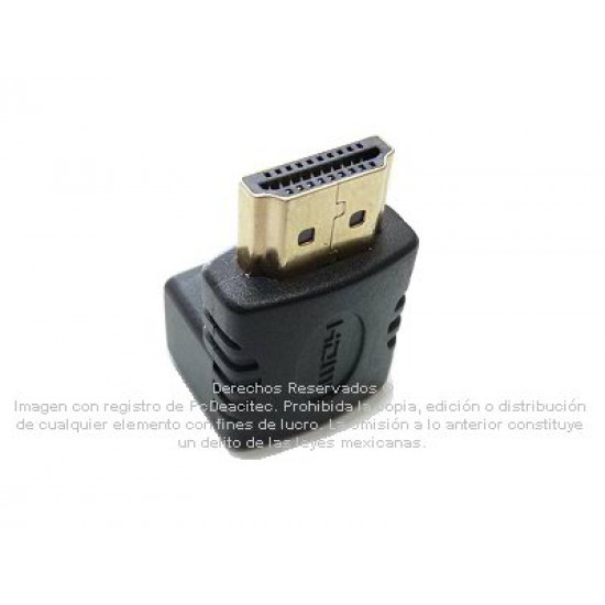 Adaptador HDMI hembra a HDMI macho 90° en forma de L hacia arriba