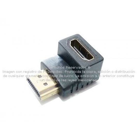 Adaptador HDMI macho a hembra 90° en forma de L (hacia abajo)