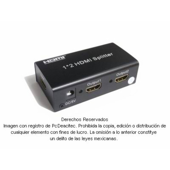 HDMI Splitter 1X2 multiplicador de video con soporte para funciones 3D 