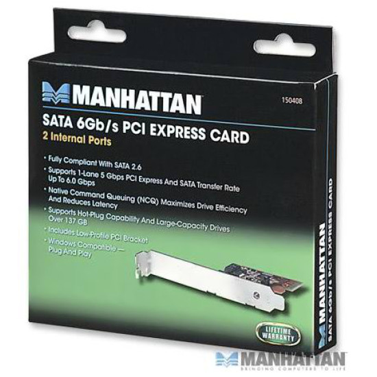 Tarjeta SATA 6 Gbs PCI Express 2 puertos internos