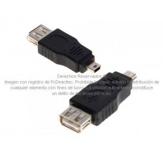 Adaptador USB 2.0 A hembra a mini USB B macho