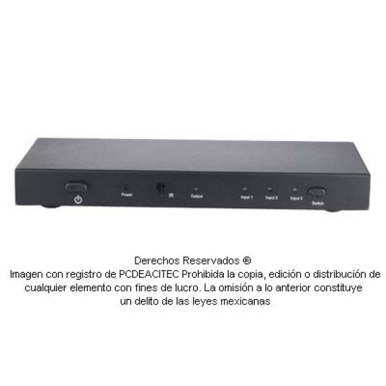 Switch Multimedia 3x1 HDMI, DVI, RGB y Audio Digital