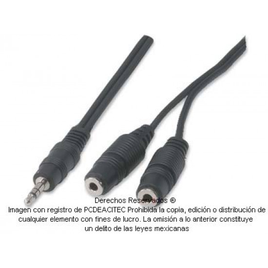 Cable audio plug 3.5 mm a 2 jack 3.5 mm estéreo de 1.8 m