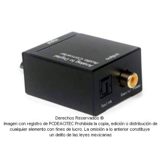 Convertidor de audio análogo a digital. RCA a Toslink más RCA coaxial digital