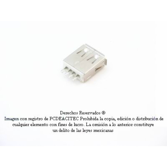 Conector USB hembra tipo A para armar, soldable