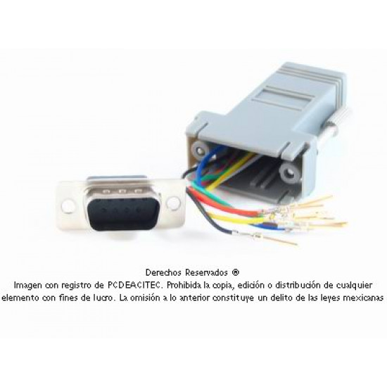 Adaptador modular serial DB9 macho a Jack RJ11