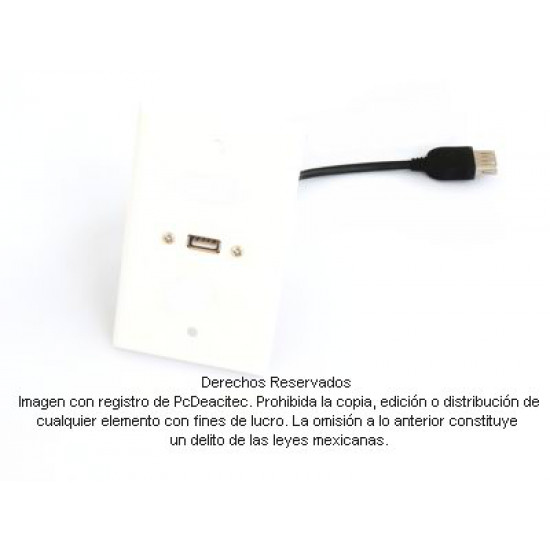 Placa Tapa USB 2.0 tipo A con pigtail en ABS Placa Tapa USB 2.0 tipo A con pigtail en ABS